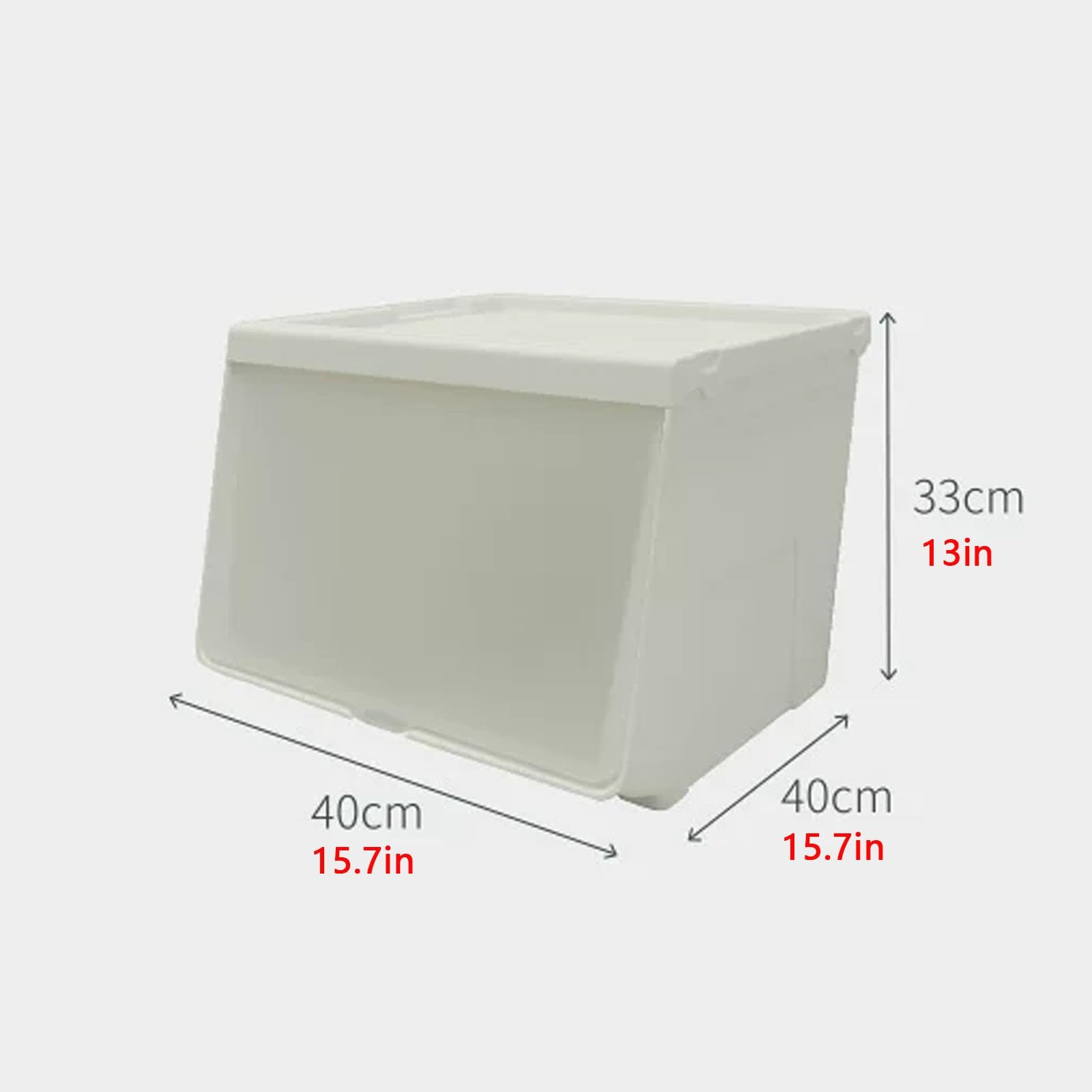 Contenedores de Almacenamiento Transparentes con Tapas | Tapas de Apertura Frontal,Gran Capacidad,Adecuados for Dormitorios y Salones(Clear,1Pcs)
