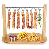 SoeKoa Bacon Display Rack, Bacon Holder with Bacon Serving Dissents, Suspended Exquisite Bacon Holder, Bacon Tray for Bacon Gifts, Birthday Parties, Party Activities, Countertop Display Of Bacon Rack