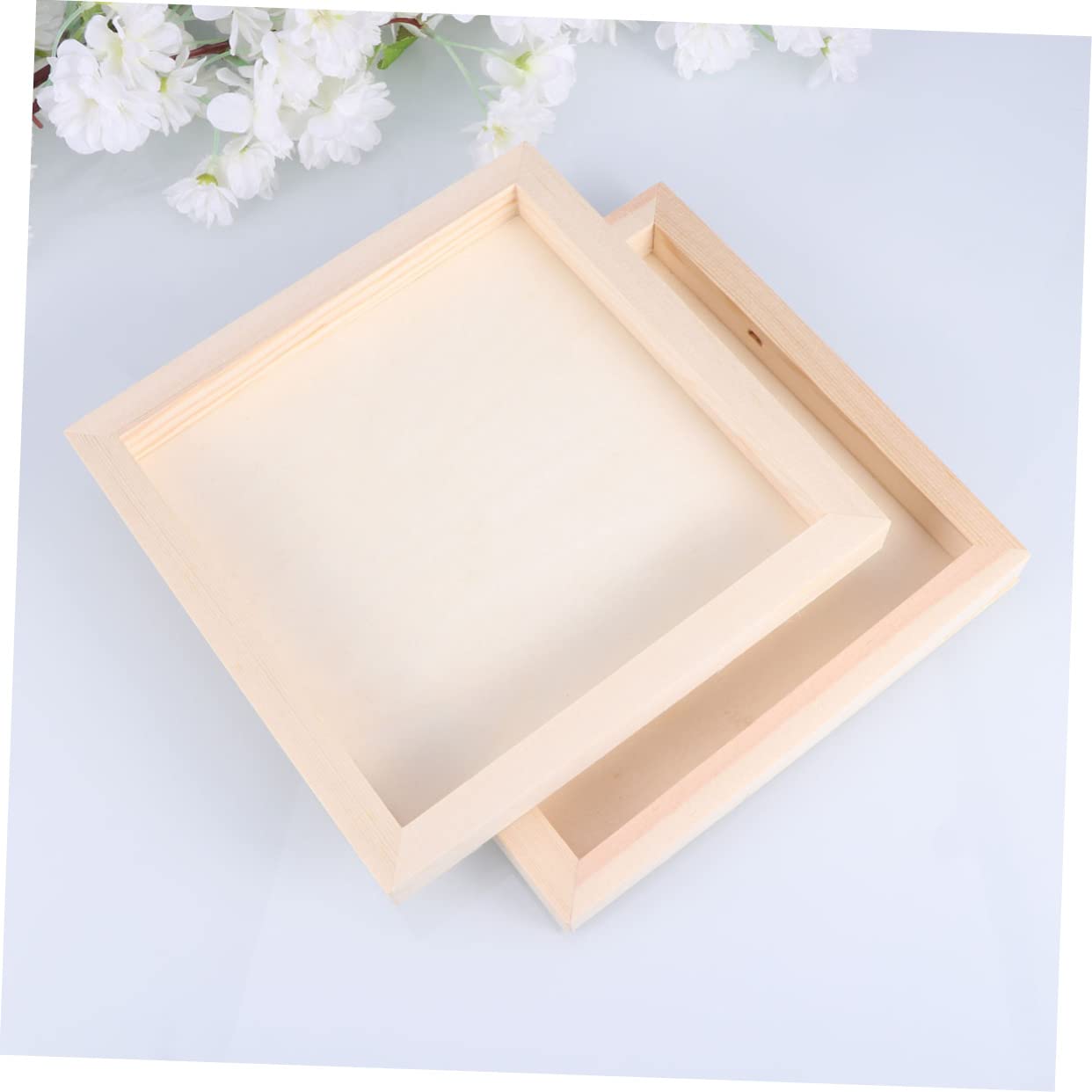Abaodam Marco de Arcilla DIY de Madera, 5 Piezas, Beige para Niños