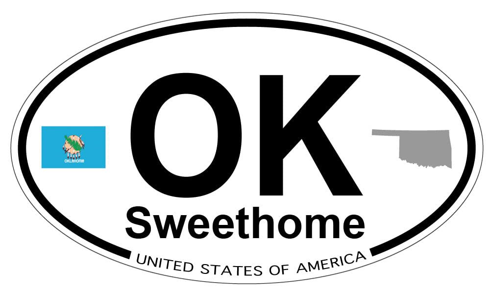 Sweethome, Oklahoma Oval Sticker with State Flag