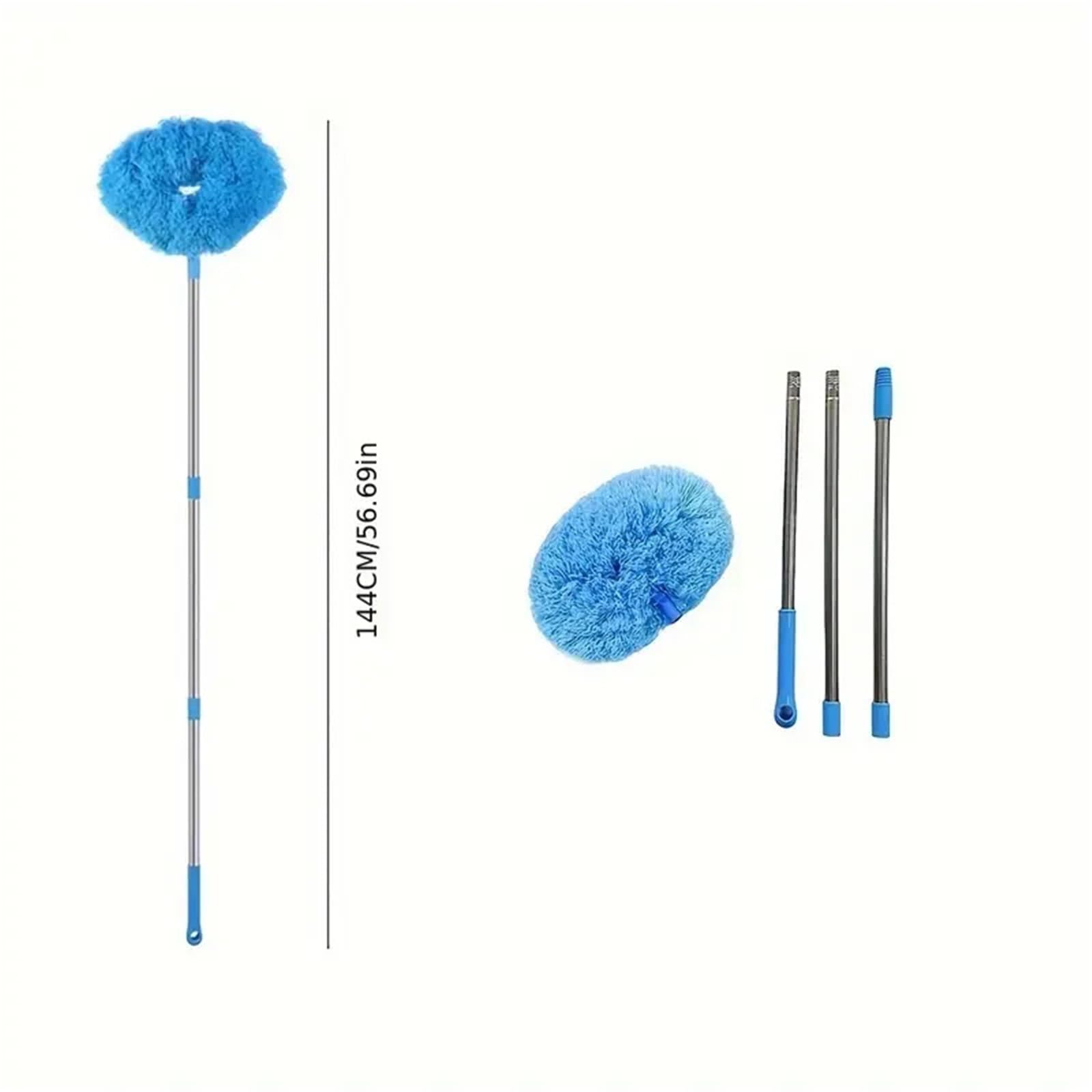 Plumero Atrapapolvo Limpiador de Ventilador Techo con Cepillo eliminación Polvo Poste extensión extraíble(Green)