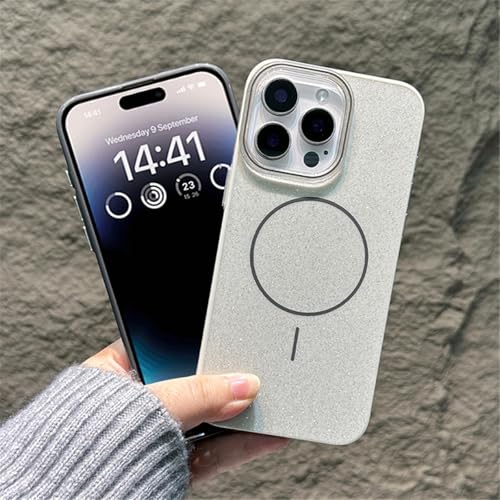 Coque magnétique pour iPhone 14 Pro antichoc finition paillettes or luxe - 3