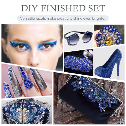 Image of Flatback Rhinestones Bulk, 14400PCS Sapphire Rhinestones for Clothes DIY Decoration Crafts, Sapphire, SS16, 3.8-4.0mm