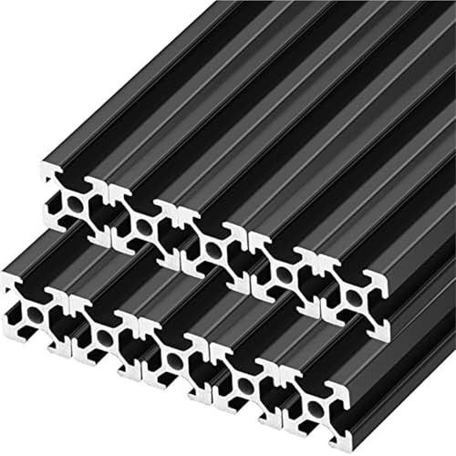 GTPBAO 10pcs 1 Meter 2020 Black Aluminum Profile 20x20x1000mm Rack Rail Extrusion Frame Industrial Workbench Profile Extruded Rail