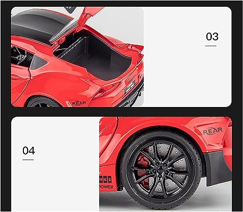 Image of DEOXY Toyota Supra 1:24 Scale Gr Lbwk Model Diecast Metal Pullback Toy Car With Openable Doors & Light, Music Boys Car For Kids Best Toys Gifts Toys,Black