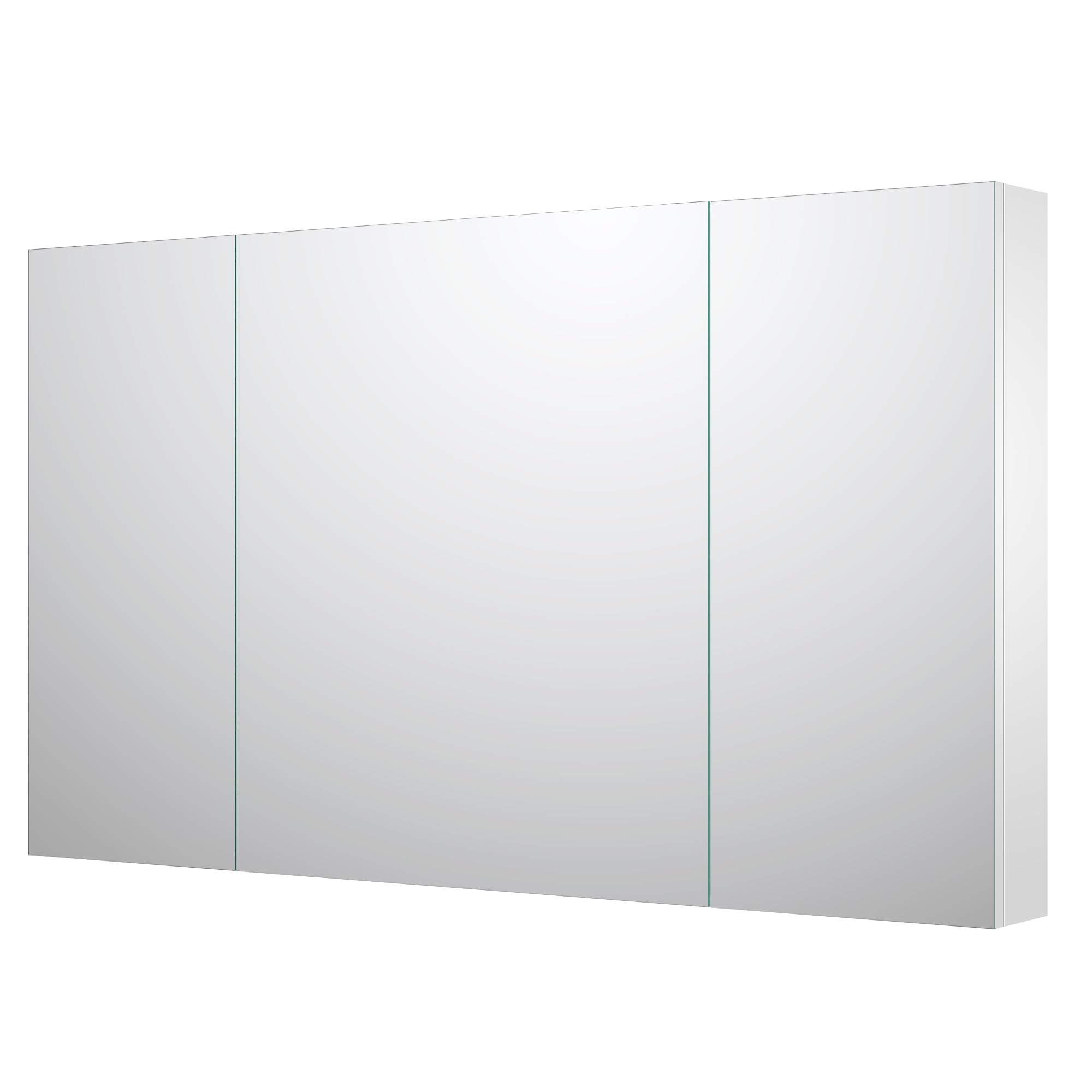 Photo 1 of Sunrosa Aluminum Bathroom Medicine Cabinet with Mirror Door, 48" x 27.5", 3-Door Wall-Mounted & Recessed Bathroom Medicine Cabinet Organizer