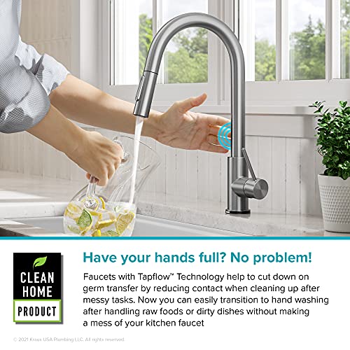 KRAUS Oletto Contemporary Single-Handle Touch Kitchen Sink Faucet with Pull Down Sprayer in Matte Black, KTF-3104MB - image 6