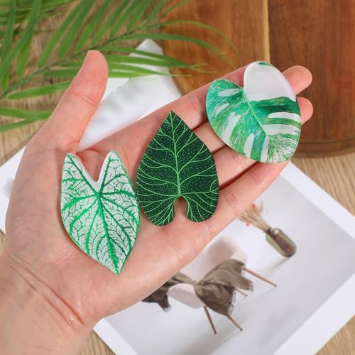 Imanes decorativos en forma de hoja, 12 piezas miniatura 4