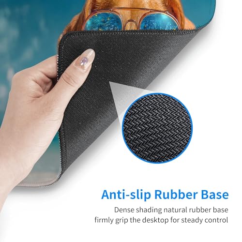 Image of Summer Beach Dogs Extended Gaming Mouse Pad, with Stitched Edges Large Mouse Pad Desk Protector, Rubber Base Mousepad Keyboard Mouses Mat for Work Game Office Home- 32 inch X 12 inch Inch,E80