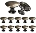 Litensh 12 Stück Vintage Antik Knäufe Schwarz Griff Ziehgriffe 30mm Messing Runde Retro Knäufe für Schrank Schublade Küche Badezimmer Schrank Home Office Möbel Hardware (Bronze)