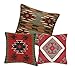 Handicraft Bazarr Set 3 Kilim Federa per cuscino etnico fatto a mano, 45 x 45 cm, federa per cuscino vintage in juta, cuscino decorativo decorativo per la casa cuscini kilim tessuti a mano