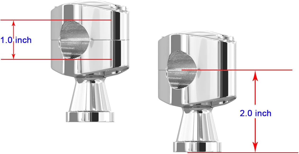 POWER JAMES Chrome 2.0 inch Tall Handlebar Risers for Harley Davidson Softail, Dyna, Road King, FLS FXD with 1.0" Clamping Area