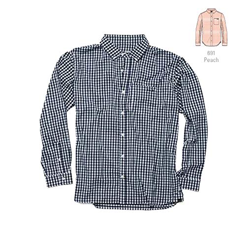 HUK Men's Gingham Long Sleeve|Button Fishing Shirt with Sun Protection