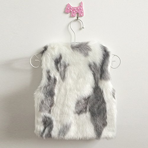 Kids Baby Girl Winter Warm Faux Fur Waistcoat Thick Coat (5T, White) #TOP3
