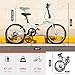Outroad 20 Inch Folding Bike, 7-Speed Lightweight Foldable Bicycle for City Commuting, V Brake Adjustable Stem Folding Bikes for Adults/Men/Women, White