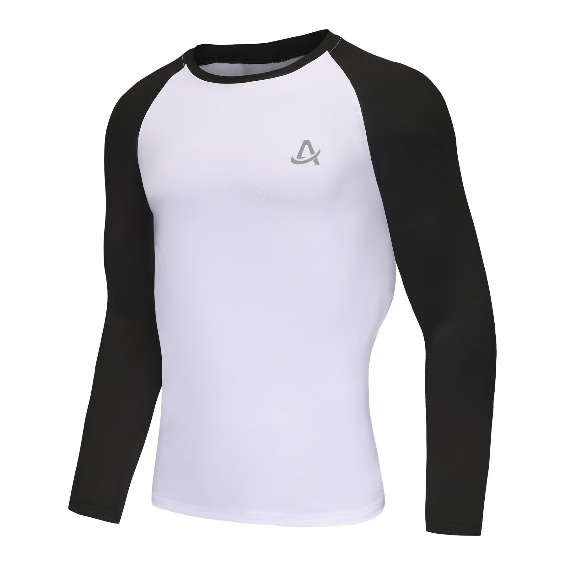 AMZSPORT Herren Langarm Kompressionsshirt, Atmungsaktives Funktionsshirt für Männer, Schnelltrocknendes Sportshirt für Fitness, Laufen, Gym und Jogging