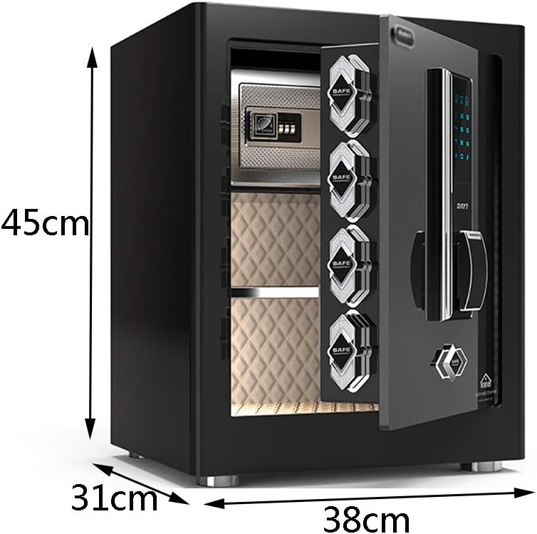 Security SafesElectronic Password Security Safes Large Capacity Fireproof Deposit Box for Company Residential Office Hotel Jewelry Cash Use Storage Cabinet (Color:style1)