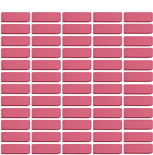 WA Portman 60 Pink Erasers Bulk Pack - Pink Erasers for School Office & Home - Ideal Classroom Supplies for Teachers and Students - Pink Eraser School Supply Pack - Bulk Erasers for Kids