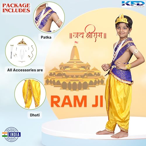 Image of Kaku Fancy Dresses Ram Costume for Kids Infant Baby Ram Dress for Boys with Accessories