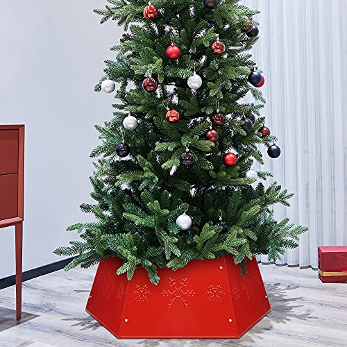 Forup Metal Christmas Tree Ring, Christmas Tree Collar With Printed Snowflake, Christmas Tree Skirt Base Stand For Christmas Tree Decorations thumb #4