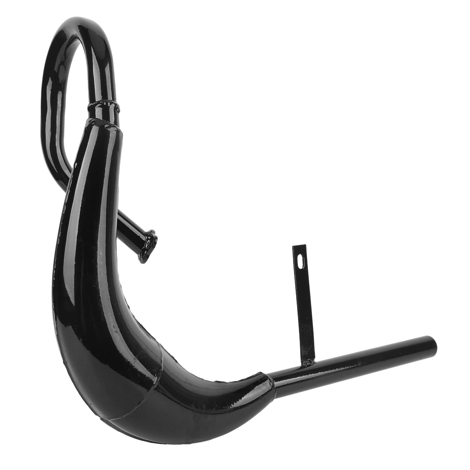 Tubo de Escape de Motocicleta 40 mm de diámetro Aleación de Aluminio Reducción de Ruido Forma de Media Luna Tubo de Escape de Bicicleta eléctrica con reemplazo de Junta de (Black)