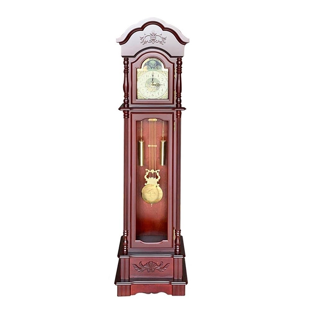 Kf2vBt7dP Chinese Style Floor Clock Wooden Retro Floor Clock Modern Living Room Standing Villa Galloping Horse Decoration Hall Mute Grandfather Clocks
