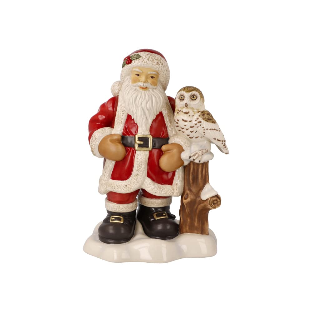 Figurine du Père Noël Goebel en faïence haut de gamme colorée de 25 cm