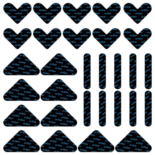 30 Stück Antirutschmatte für Teppich, 10 Herzförmige Rutschmatte 10 Rund Teppich Klebeband +10 Dreiecke Antirutsch Pads, Waschbare Wiederverwendbare Antirutschmatte