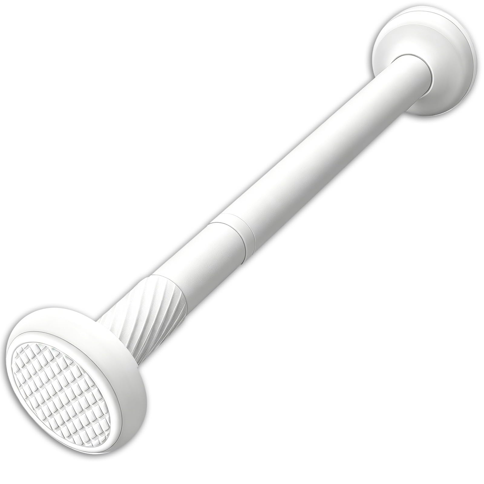 Curtain Tension Rods 14'' to 193'' No Drilling, Adjustable Tension Curtain Rod for Bathroom Windows Closet Rods, No Rust(White,420-490cm/165-193in)