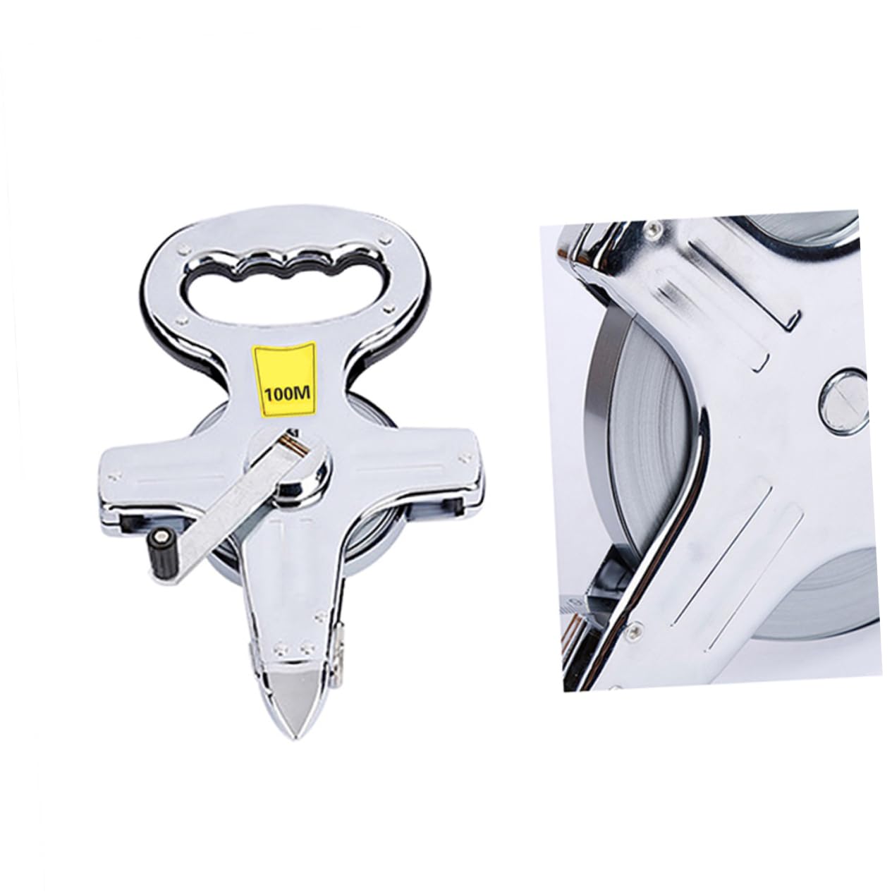 HEMOTON Mètre Ruban Rétractable et Ruban à Mesurer 100 M Inox Broche Charpentier Rétraction Rapide Étanche Usage Professionnel et Chantier Usage Quotidien