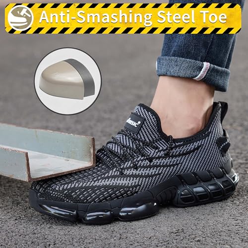 Steel Toe Shoes for Men Women Comfortable Lightweight Safety Sneakers Non Slip Work Shoes Puncture Proof Composite Toe Sneakers for Construction2