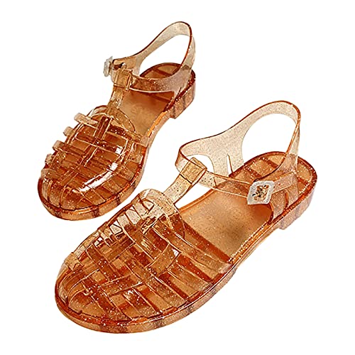 Sandales à talon fermé et paillettes en plastique pour femme