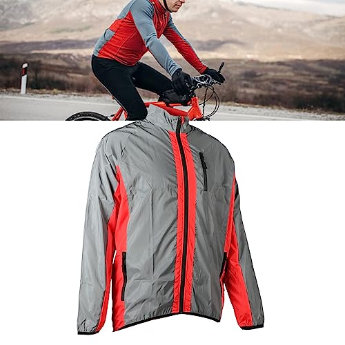Jaqueta de Ciclismo, Jaqueta de Ciclismo Reflexiva à Prova D'água Jaqueta de Manga Comprida Com Bai