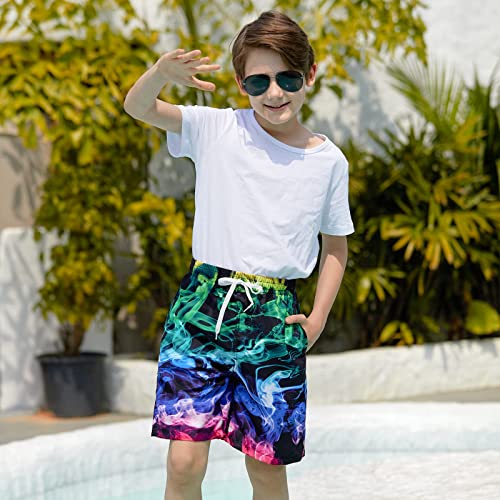 Image of uideazone Boys Teens Swim Trunks Quick Dry Waterproof Surfing Board Shorts Drawstring Elastic Waist with Mesh Lining 5-14T