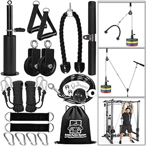 Favuit Cable Pulley System Home Gym, Upgraded Weight Cable Pulley System Gym DIY LAT Pull Down Home Gym Fitness Cable Machine Attachment for Gym LAT Pull Down Biceps Curl Tricep Arm Workouts