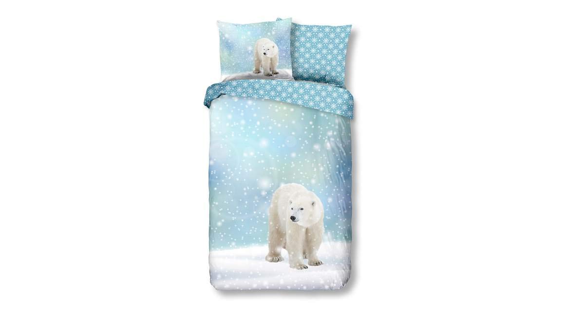 Good Morning 1-Person Duvet Cover 135 x 200 cm Flannel nr:6947 Blue