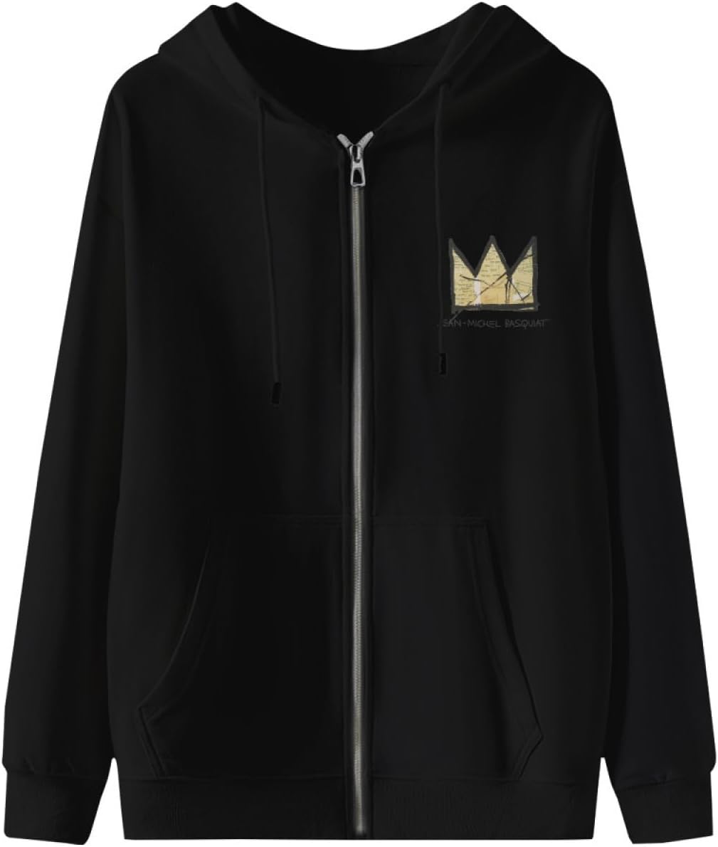 パーカー メンズ ジップアップ バスキア フルジップパーカー トレーナー 綿100% 防寒 フード付き 人気 3XL