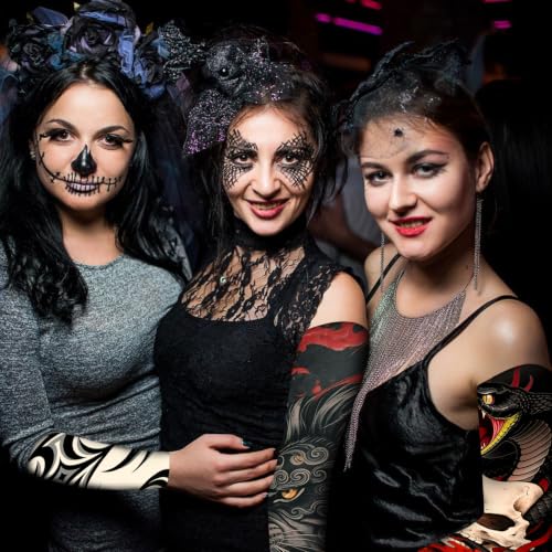 Image of YARIEW Temporary Tattoo Sleeves for Men Arm Sleeves for Men | Tattoo Sleeve Women Arts Fake Sleeve Tattoos Sun Protection Cooling Covers for Arms Women Halloween Pattern 18