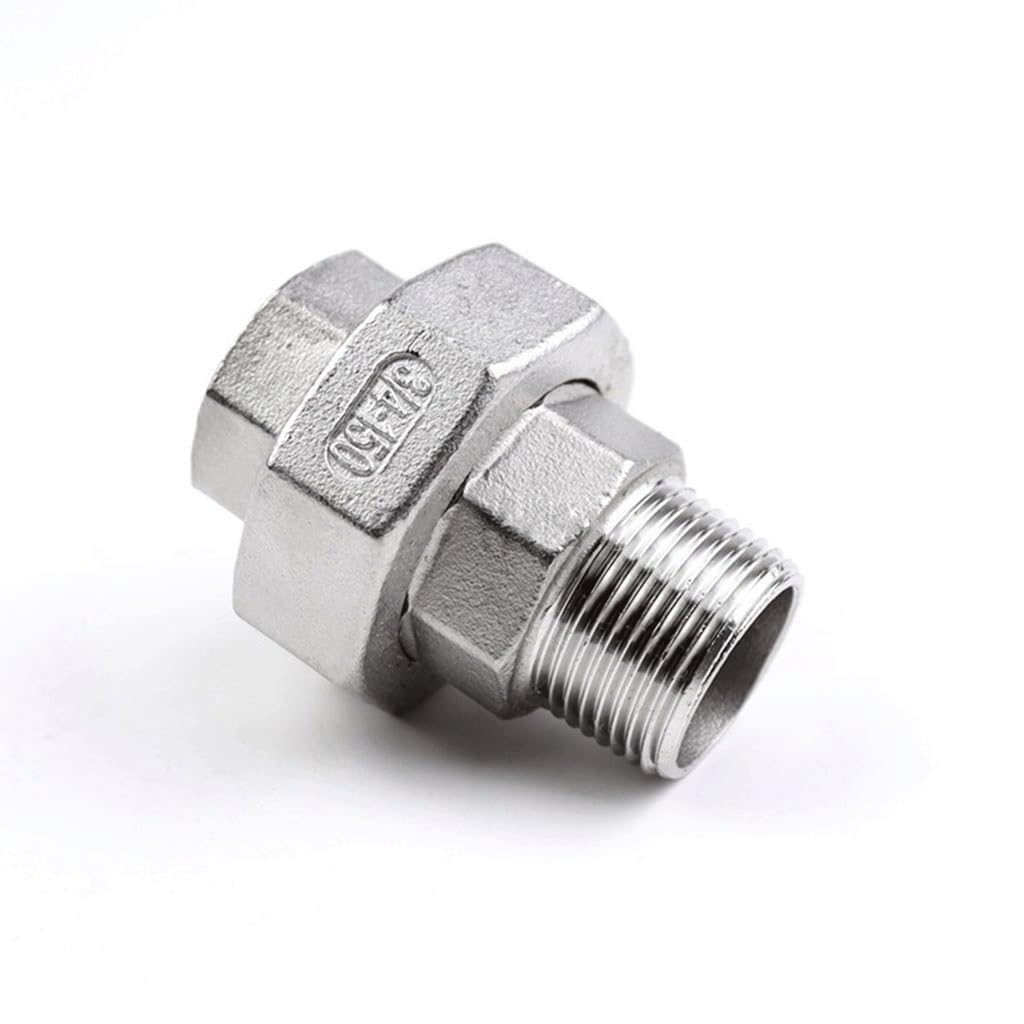 1 Stück 304 Edelstahl Innengewinde auf Außengewinde Union Pipe Fitting Connector Adapter for DIY Schlauchverbindungen(1.5Inch)
