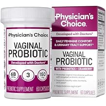 Physicians CHOICE Vaginal Probiotics for Women - pH Balance, Odor Control, Yeast Balance, Vaginal Flora & Feminine Health - 6B CFU with Organic Prebiotics and Cranberry Extract - 60 CT
