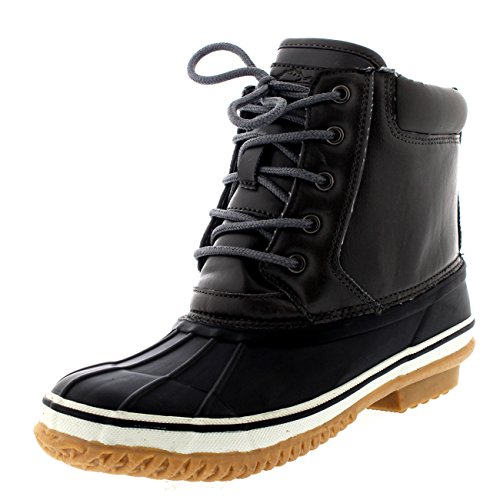 Polar Womens Duck Rubber Outsole Waterproof Winter Snow Rain Deep Tread Ankle Boot - Grey - UK8/EU41 - YC0388