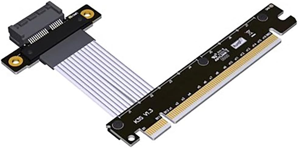 JMT PCI-E 4.0 x1 x4 to X16 Extension Cable gen4 16G/BPS 64G/BPS Adapter for Network Card USB Card Solid State Drive SSD Card (25CM,K32SL)