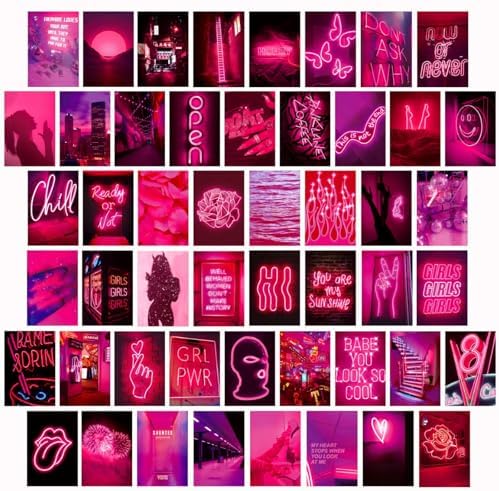 50-piece wall collage kit pink aesthetic photos