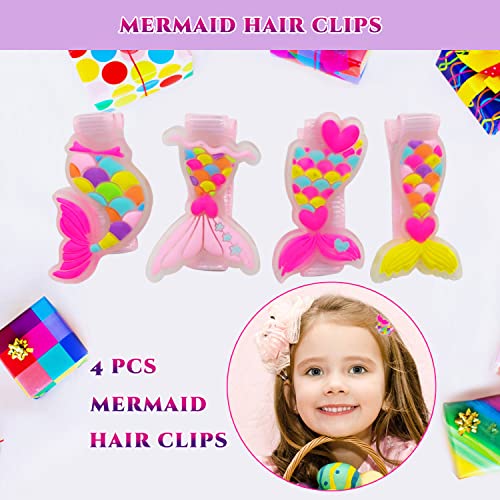 Rlgpbon Mermaid Gifts For Girls Drawstring Backpack,Makeup Bag,Mermaid Jewerly Necklace Bracelet，Hair Ties #TOP6