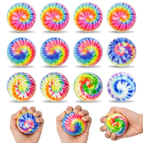 Kleemeiero 12 Stück Stressball Kinder bunt Anti Stress bälle Set Antistress-Bälle 6.3cm Antistressball Erwachsene Mitgebsel Kindergeburtstag Knautschball Anti Stress Spielzeug Knetball für Hände