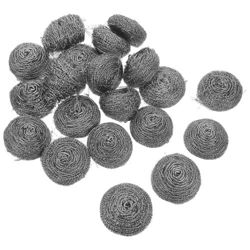 Alipis Non-breakable Stainless Steel Scrubbers 20 Pcs Dish Cleaning Pads Pan Scrubbers for Kitchen