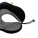 Memory Foam Travel Pillow, Neck Pillow with 360-Degree Head Support, Comfortable Ideal for Sleeping on Airplane, Car, Train, Bus and Home Use, Comes with Storage Bag (Black) - Image 5