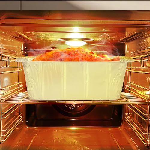 Sageme Mini Loaf Pans 1Lb 50 Packs,Heavy Duty Aluminum Foil Disposable Bread Baking Pan Bread Tins for Baking Breads,Cakes,Meatloafs Size-8"x 3.5" x 2.5" (50 Packs) by Sageme - Used condition - Image 4