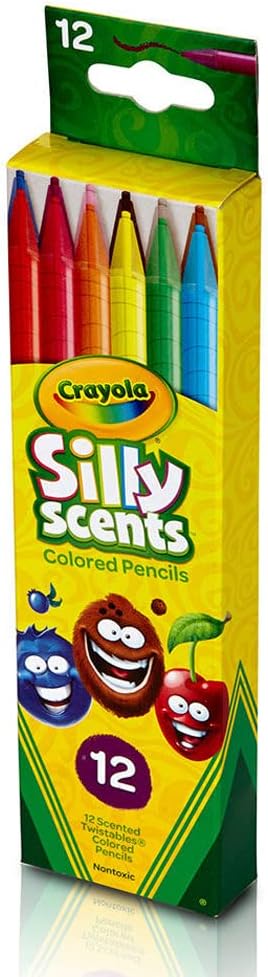 12 Count Scented Twist Pencils for Kids, Assorted Fragrant Twistable Pencils, Non-Toxic, Easy Grip & Twist Design for Drawing, Colouring, Writing, Art, Craft & School Activities