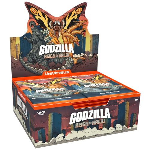 UniVersus: Godzilla: Reign of Kaiju - Booster Display - 24 Packs (11 Cards Each) Kaiju Battle Deck-Building Collectible Card Game Randomly Assorted